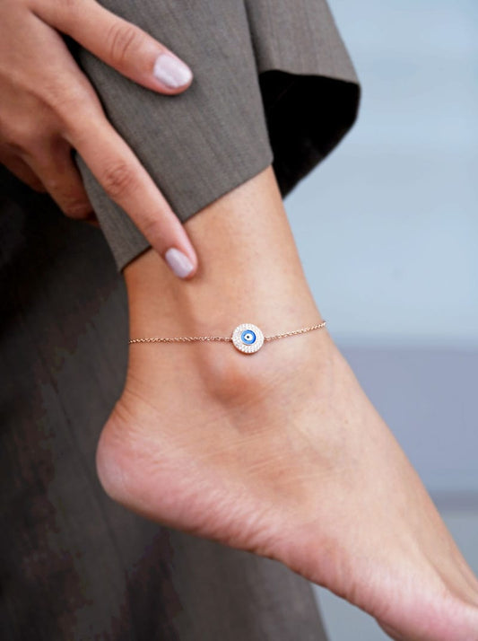 Shielding Eye (Single) Anklet (Pure Silver)