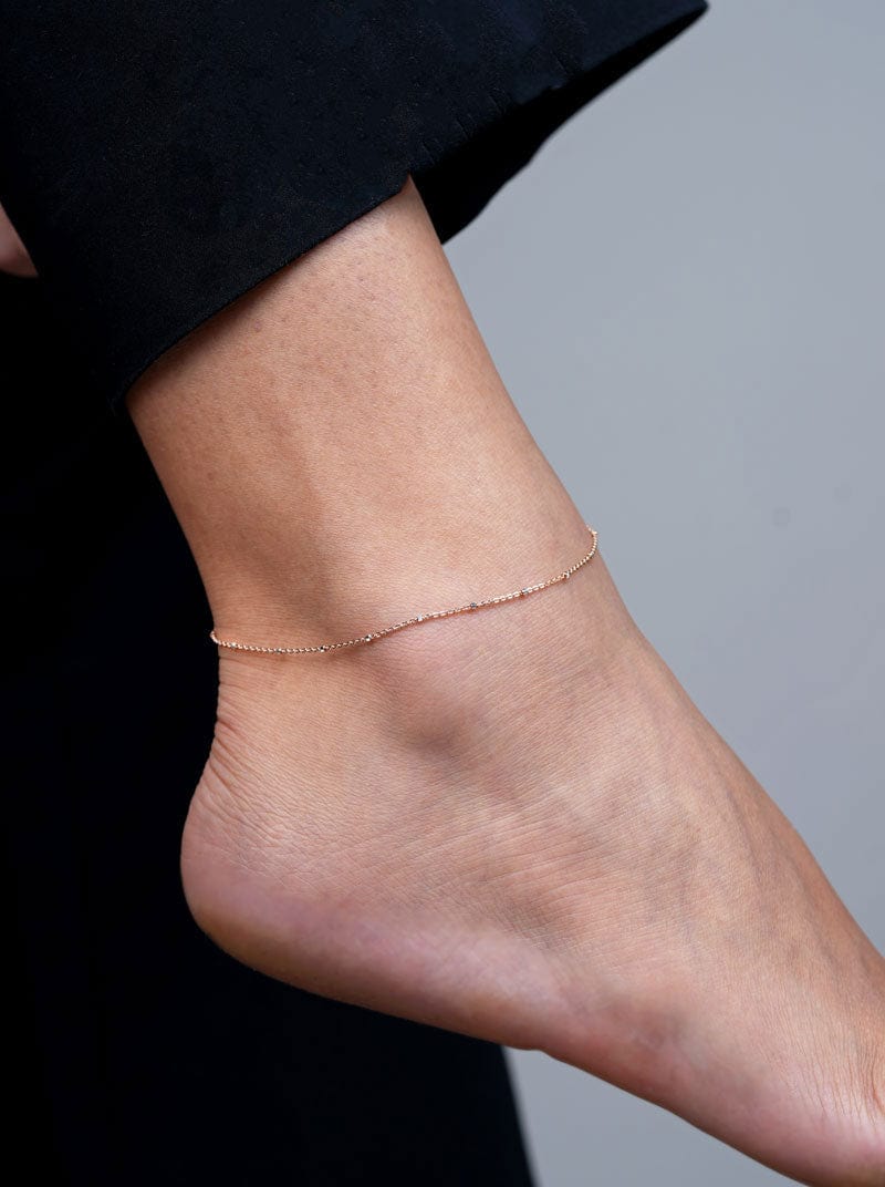 Tiny Link (Pair) Anklet (Pure Silver)