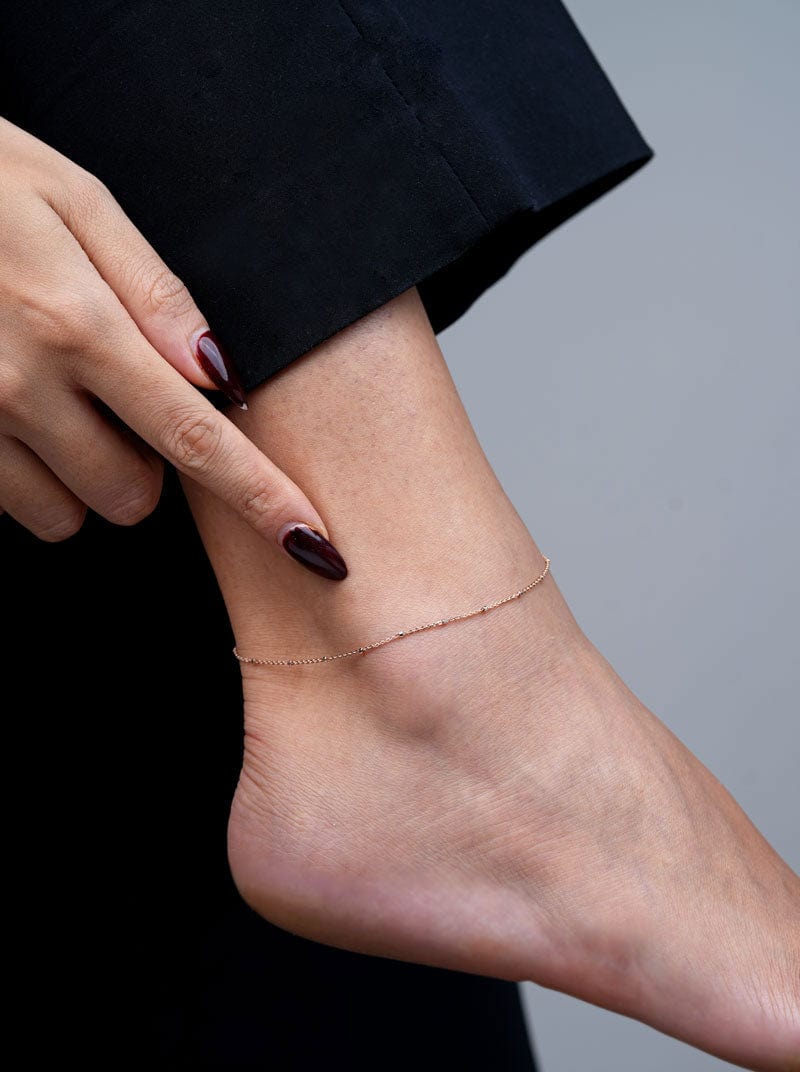 Tiny Link (Pair) Anklet (Pure Silver)