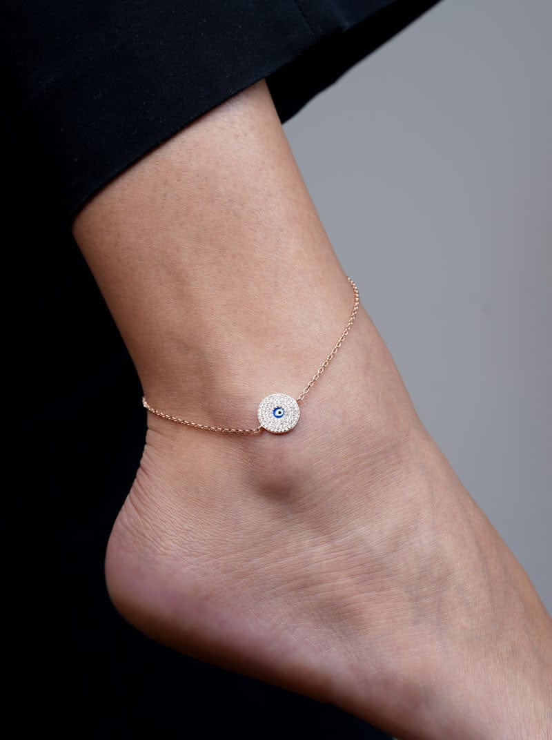 Zircon Cluster (Single) Anklet (Pure Silver)