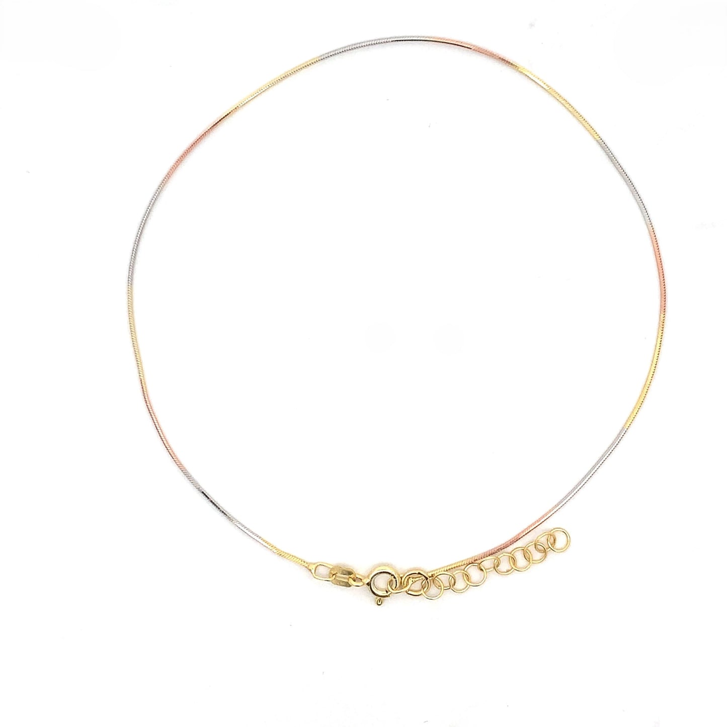 Triple Tone Ultra Thin (Pair) Anklet (Pure Silver) - Mix