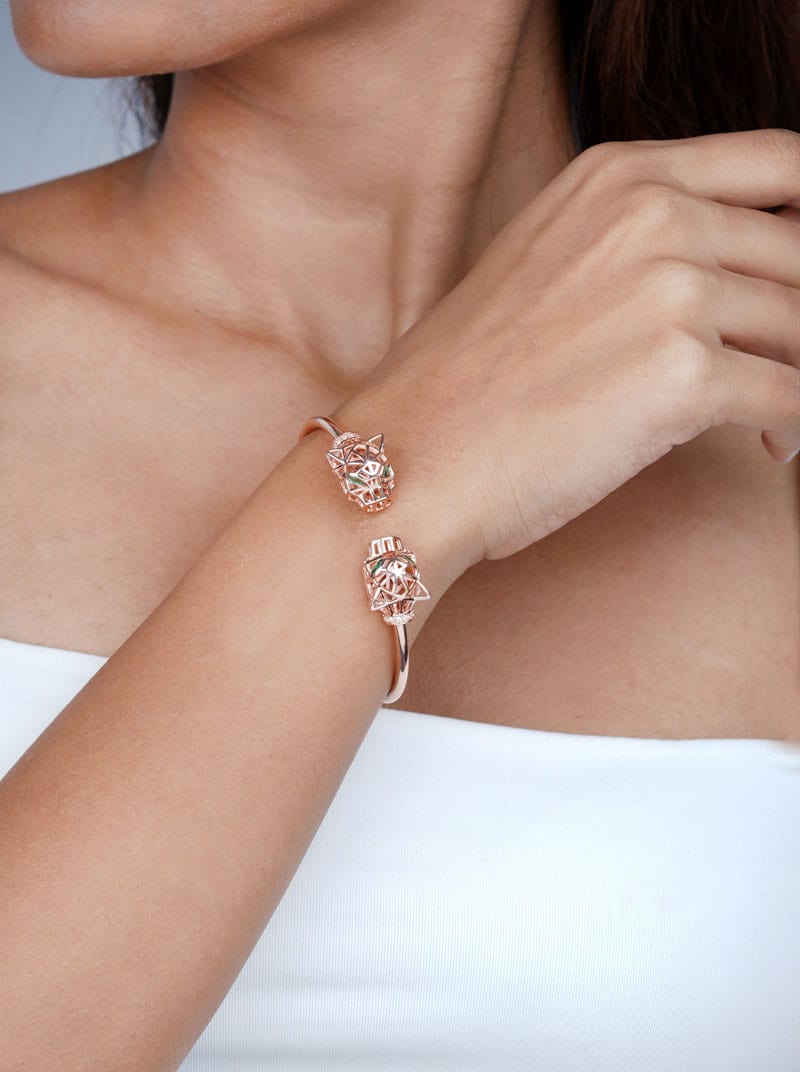 Panther Cuff Bracelet Rose Gold