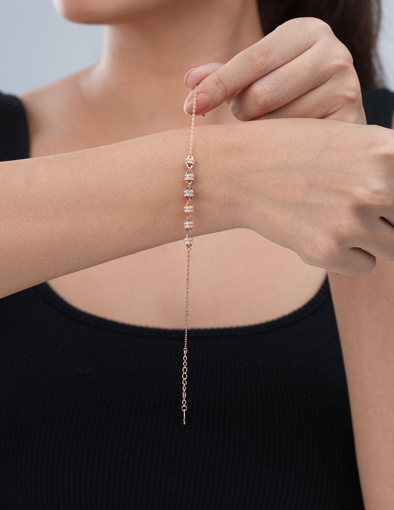 Multi Roll Link Chain Bracelet Rose Gold