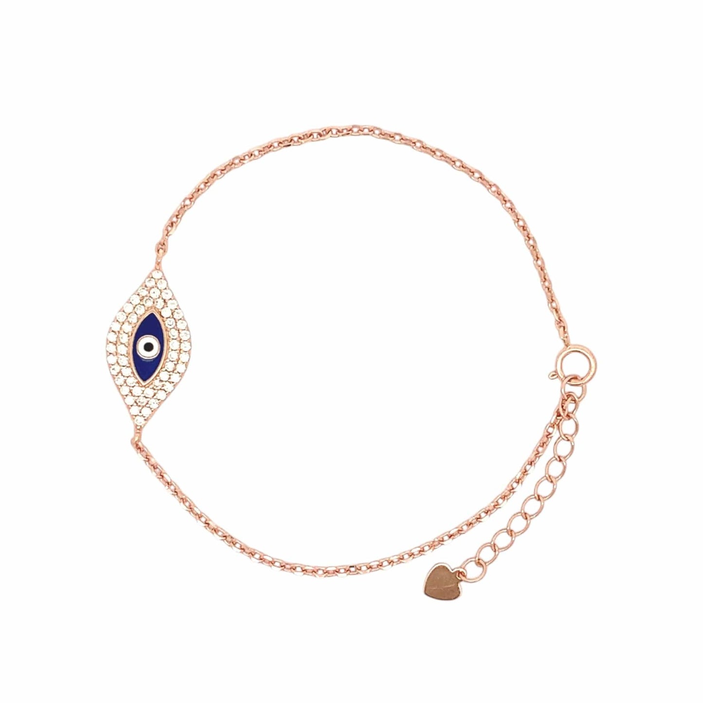 Big Evil Eye Bracelet (Pure Silver) - Rose Gold