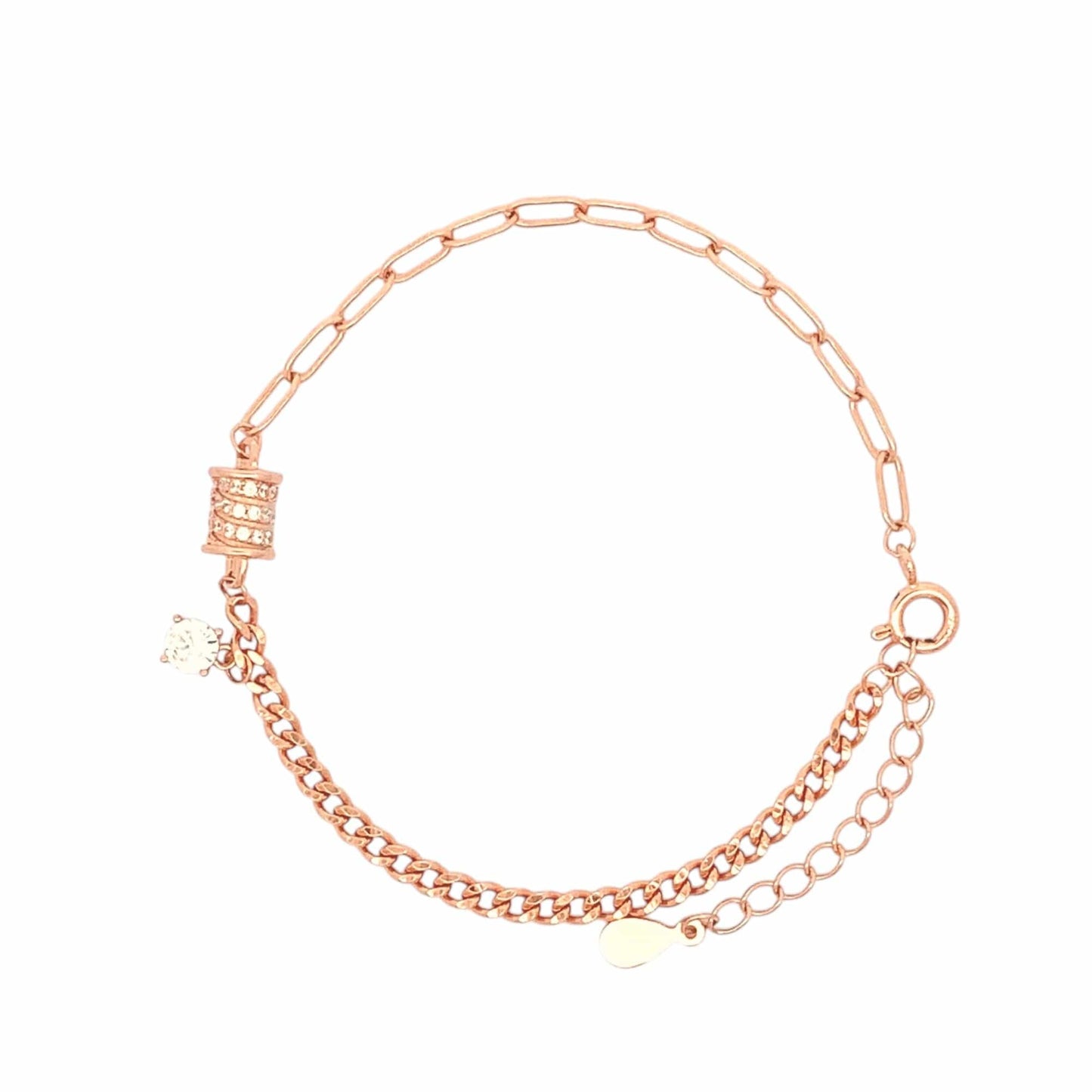Roll of Elegance Bracelet (Pure Silver) - Rose Gold