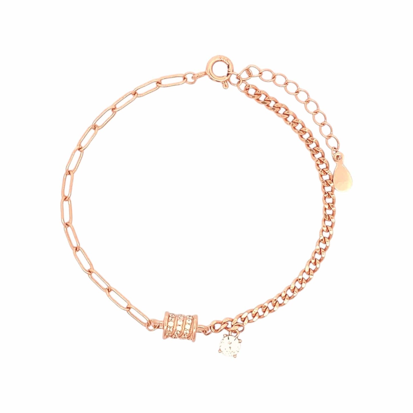 Roll of Elegance Bracelet (Pure Silver) - Rose Gold