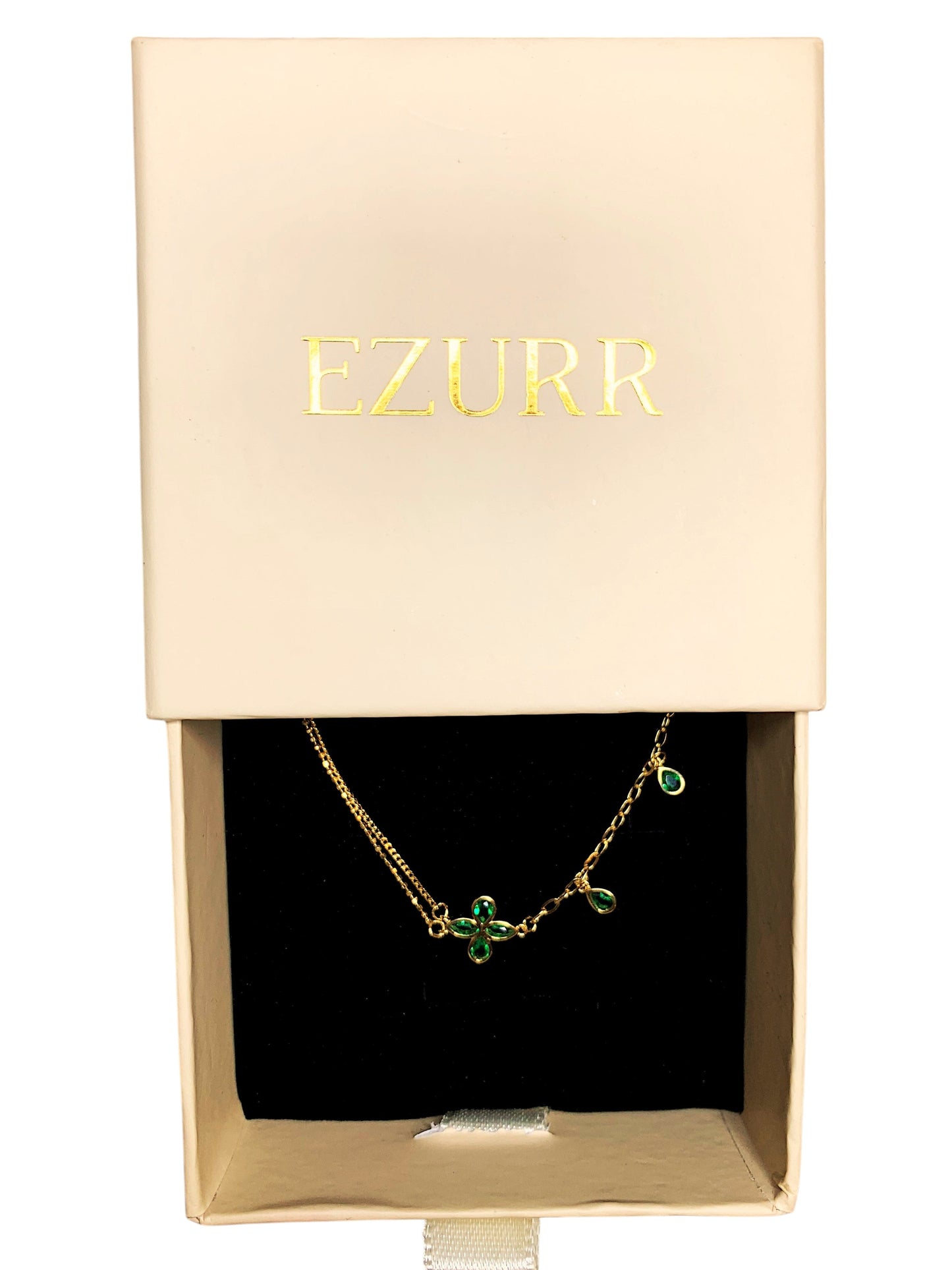 Emerald Flower Bracelet (Pure Silver) - Gold