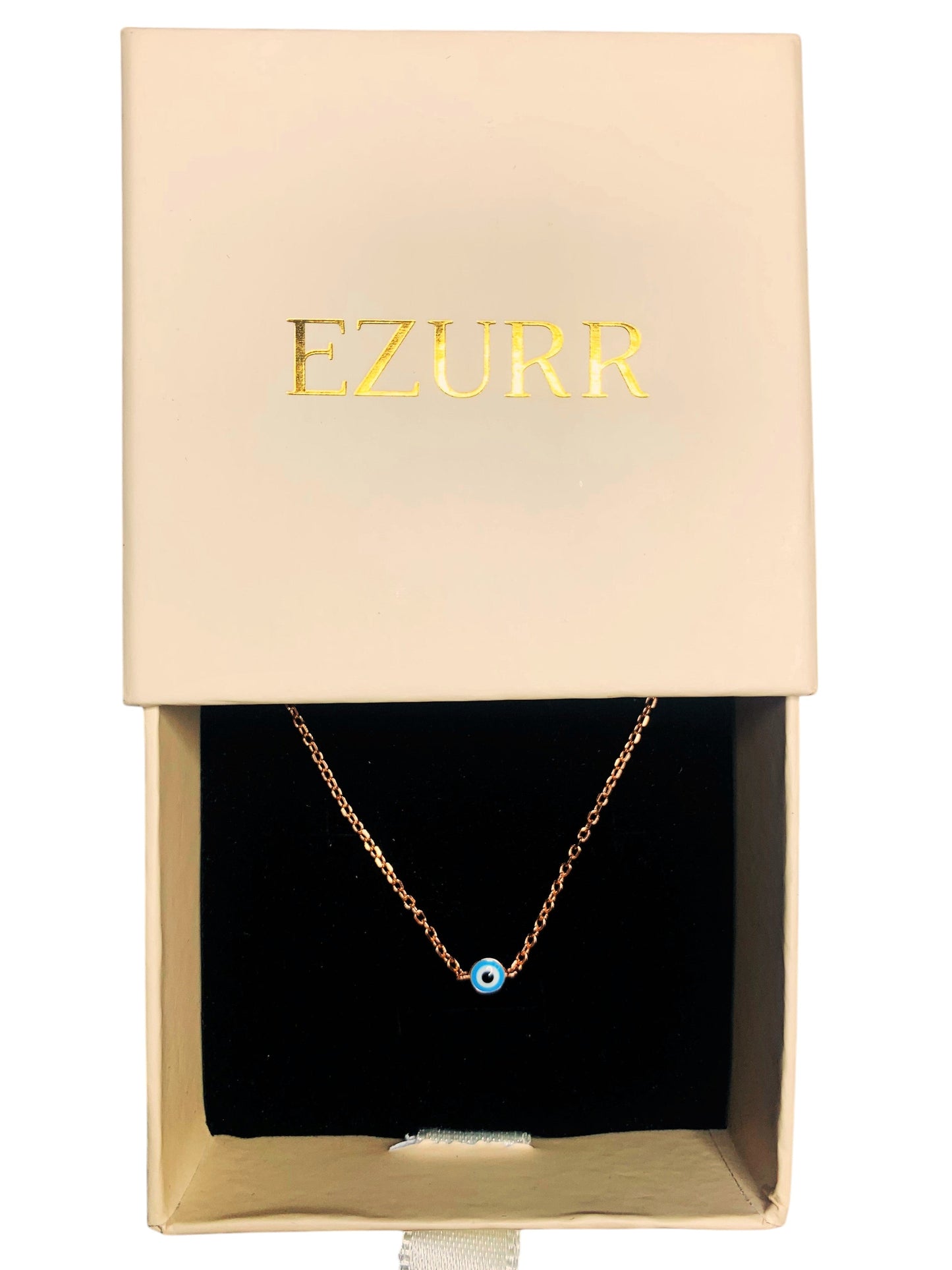 Sky Blue Evil Eye Bracelet (Pure Silver) - Rose Gold