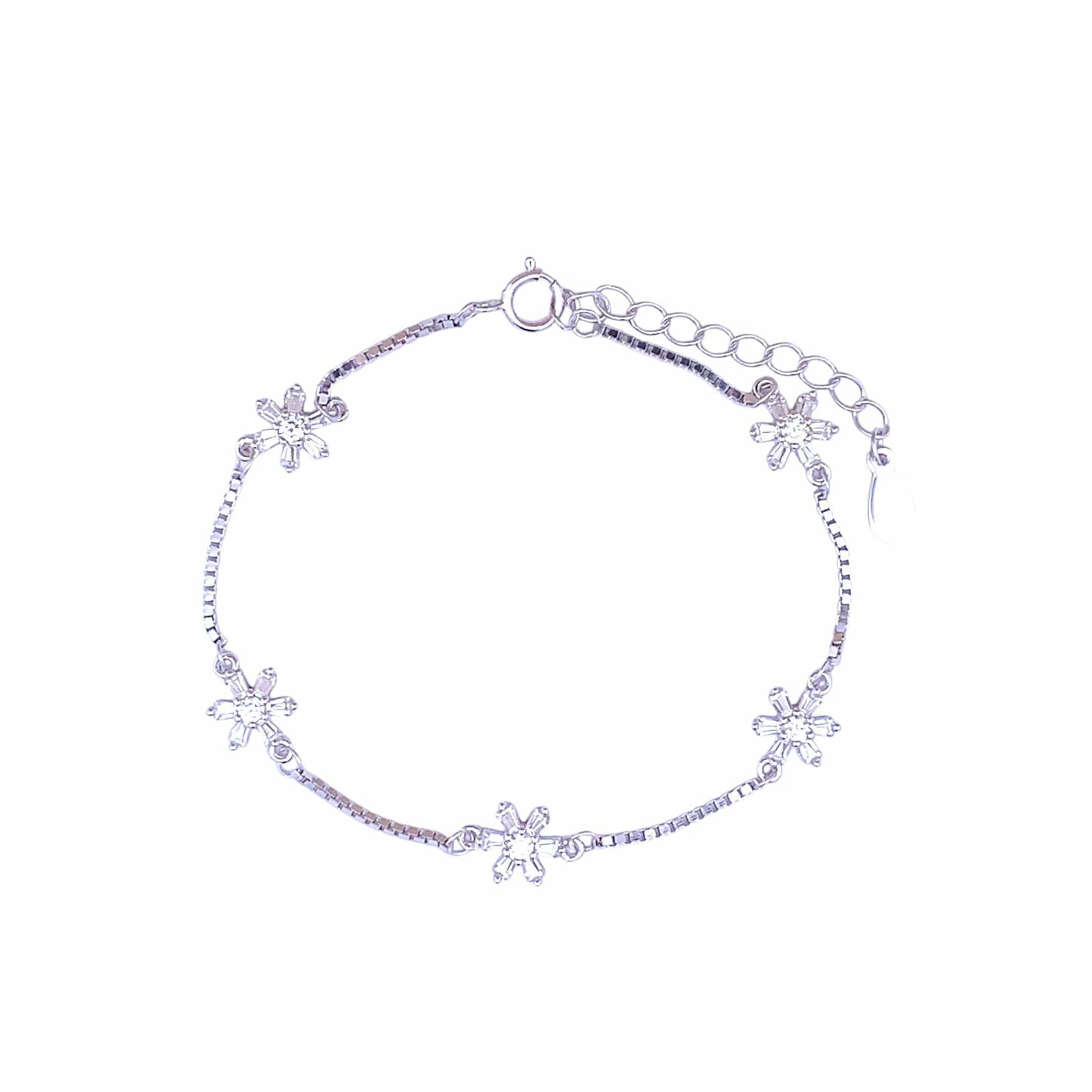 Baguette Bloom Bracelet (Pure Silver) - Silver