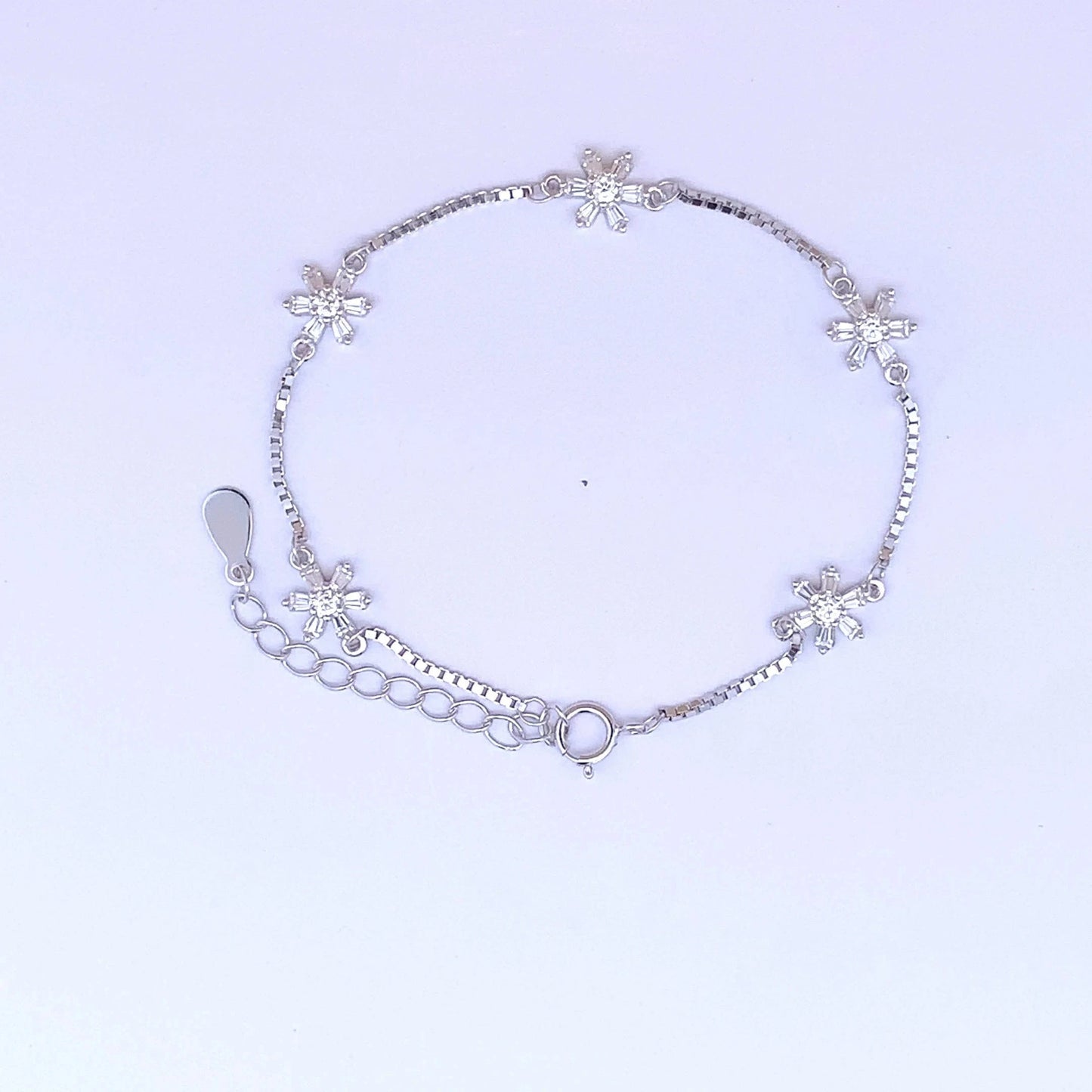 Baguette Bloom Bracelet (Pure Silver) - Silver