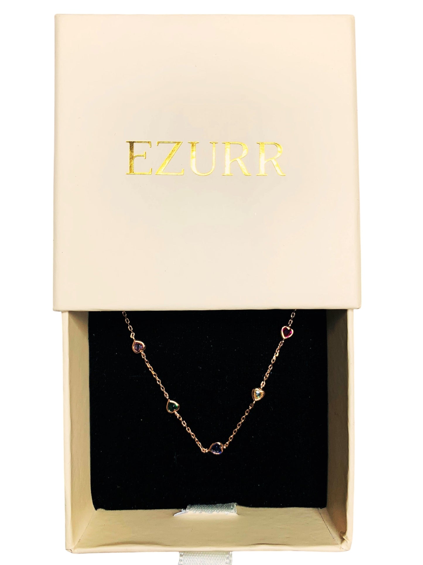 Multi Color Heart Bracelet (Pure Silver) - Rose Gold