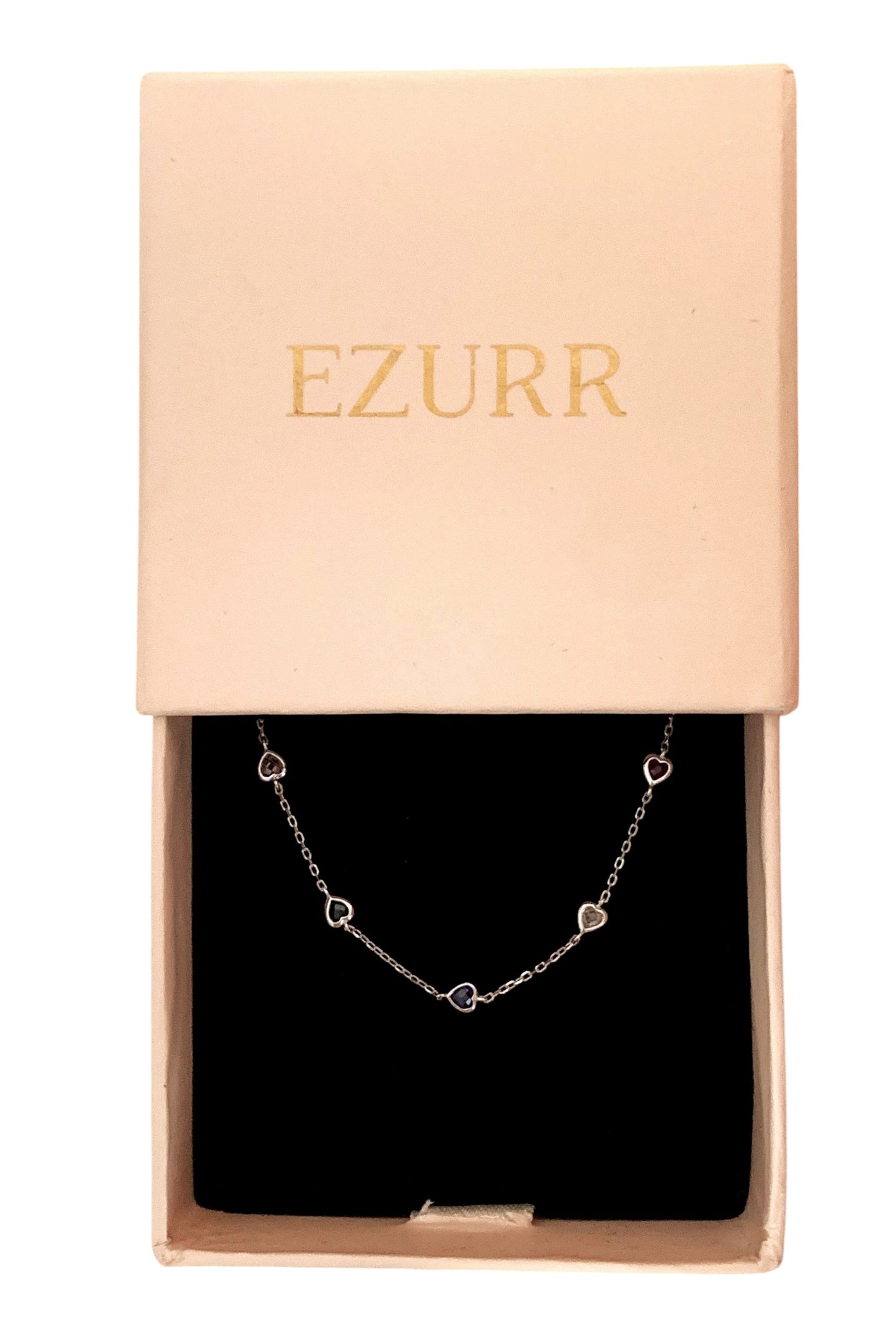 Multi Color Heart Bracelet (Pure Silver) - Silver