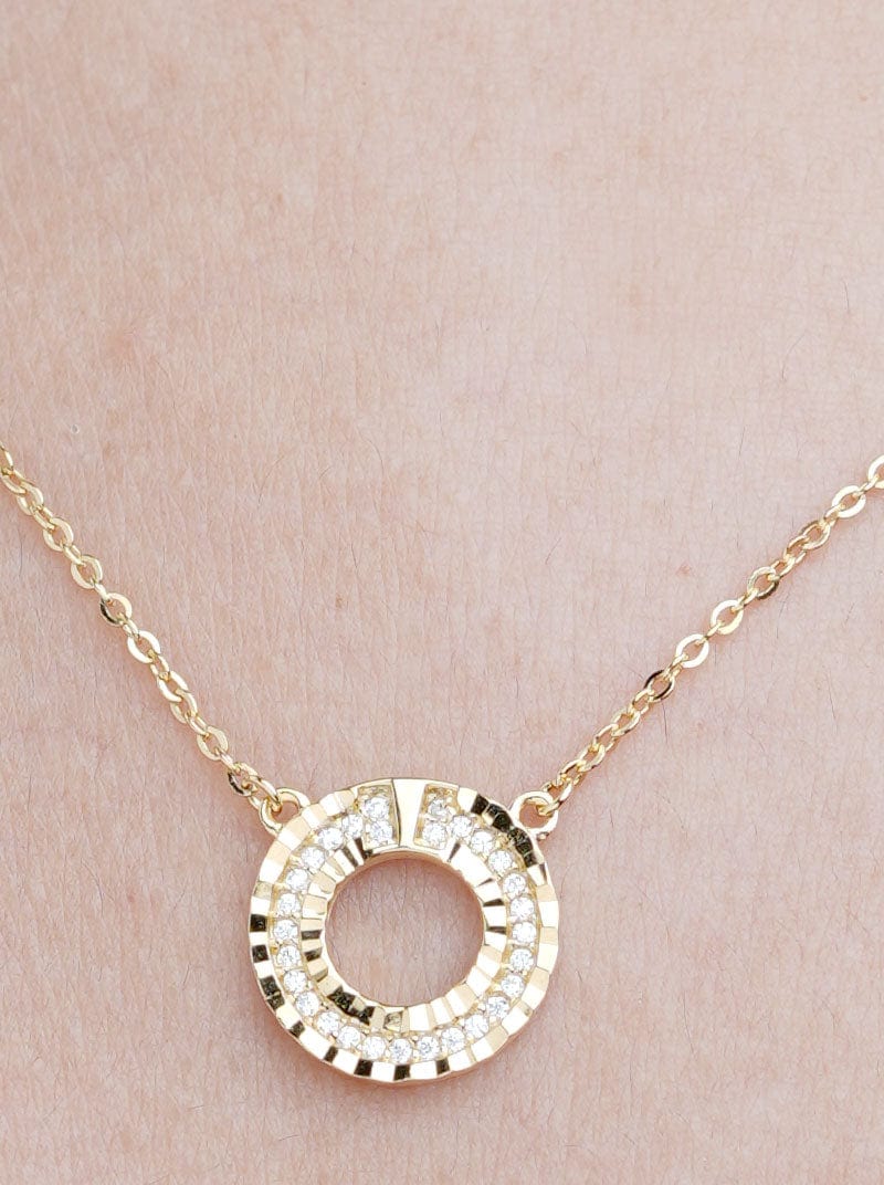 Round Pendant Chain Gold