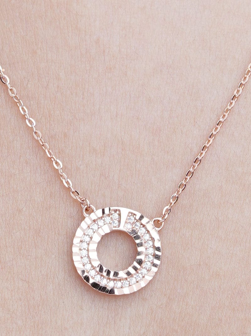 Round Pendant Chain Rose Gold