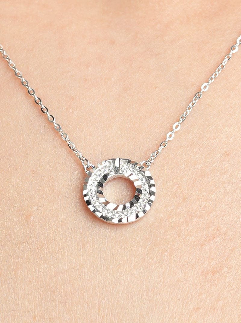 Round Pendant Chain Silver