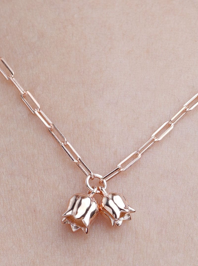 Lily of the valley Pendant Chain Rose Gold