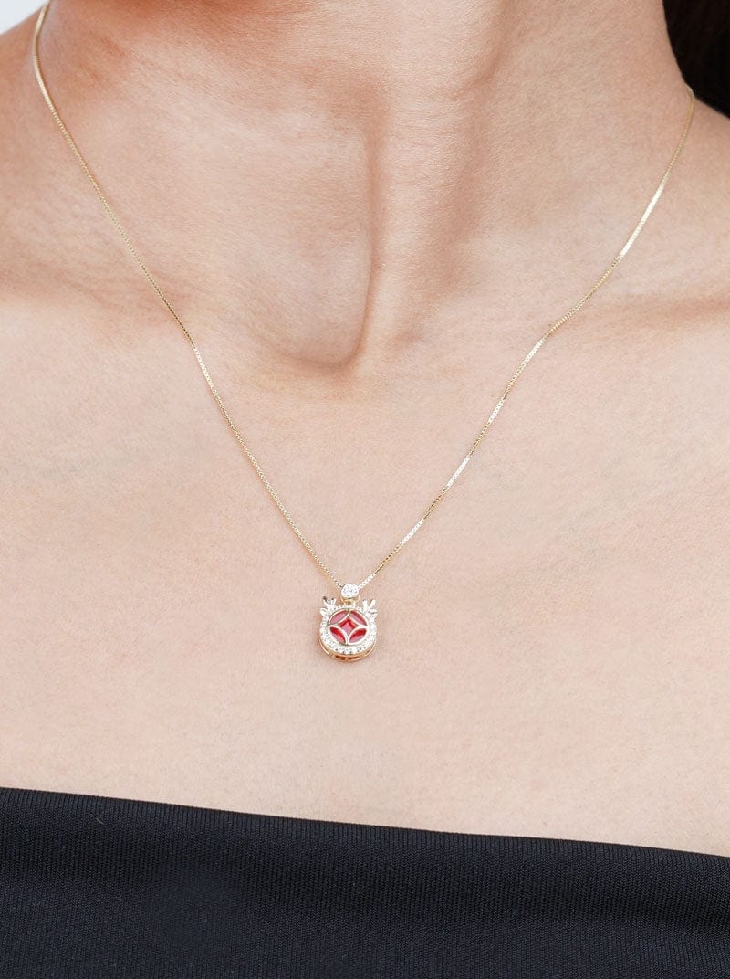 Round Pendant Chain Gold