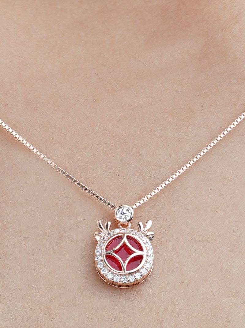Round Pendant Chain Rose Gold