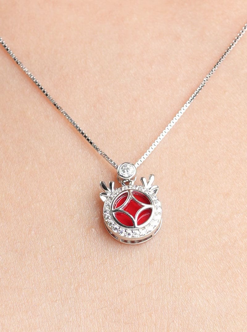 Round Pendant Chain Silver