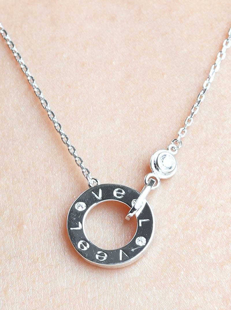 Love Circle Pendant Chain Silver