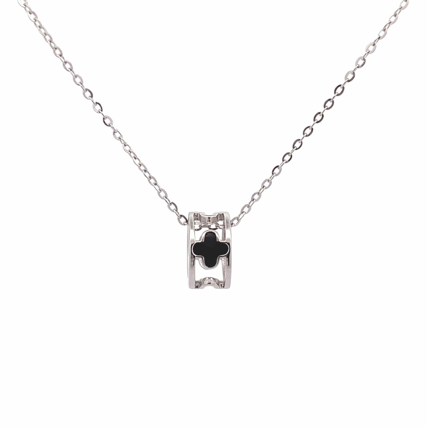 Clover Roll Pendant Chain (Pure Silver) - Silver