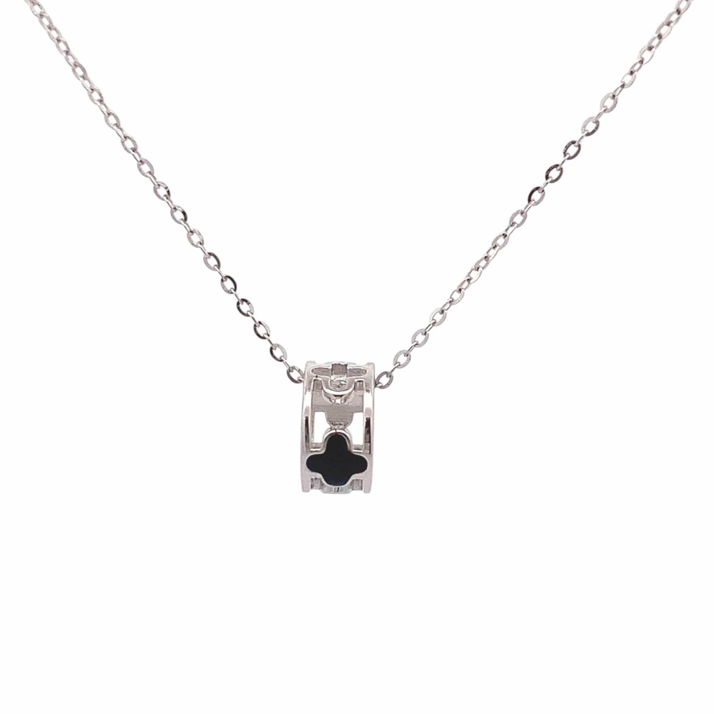 Clover Roll Pendant Chain (Pure Silver) - Silver