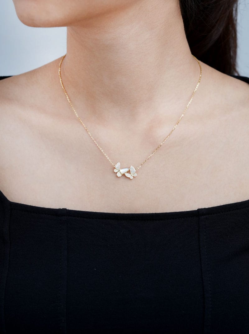 Double Butterfly Pendant Chain