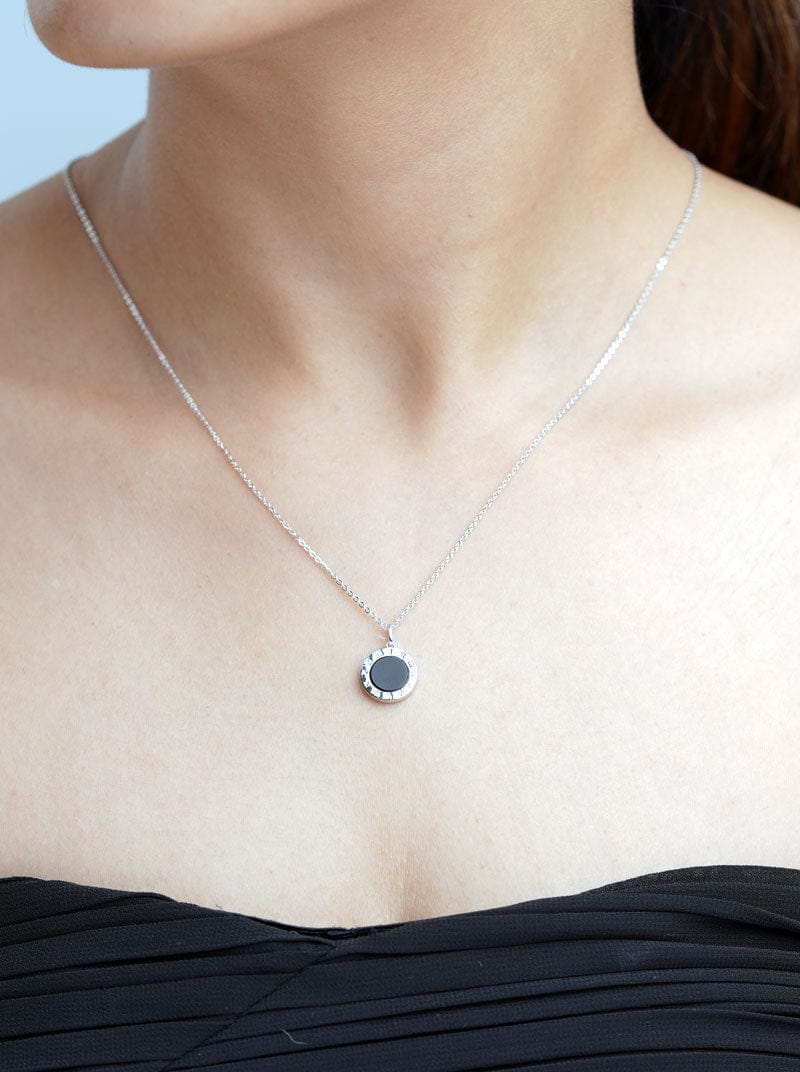 Roman Numerals and Love Circle Pendant Chain