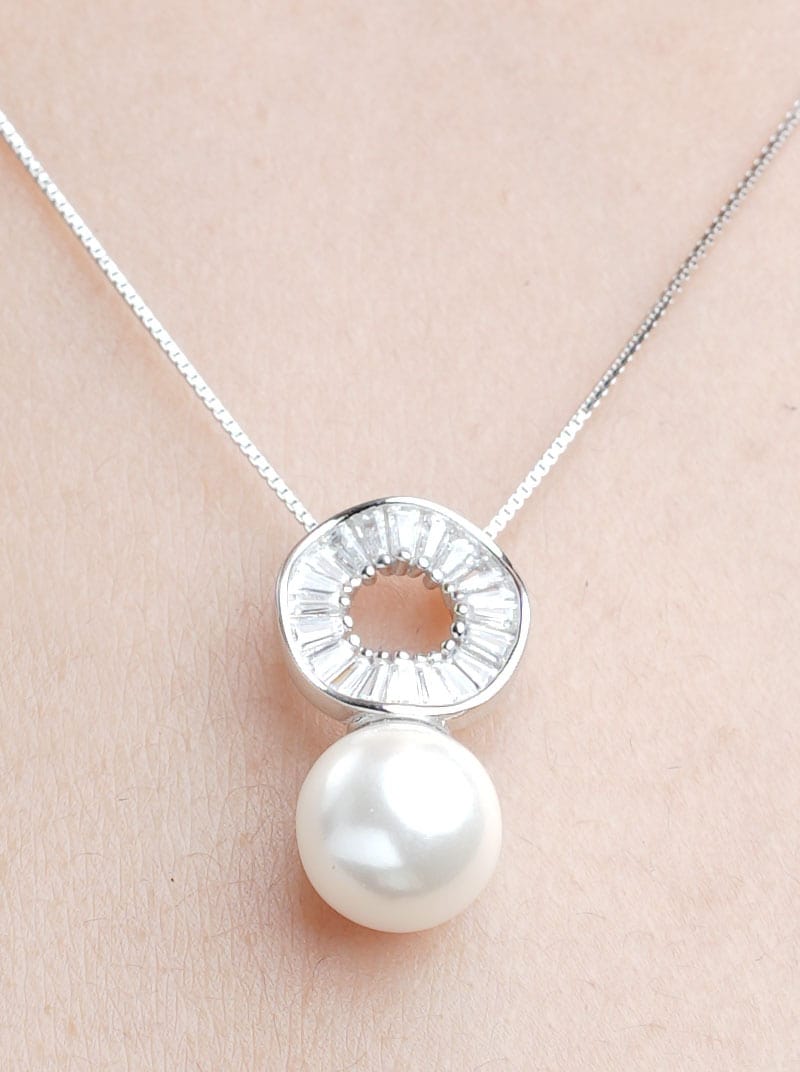 Pearl Pendant Chain Silver