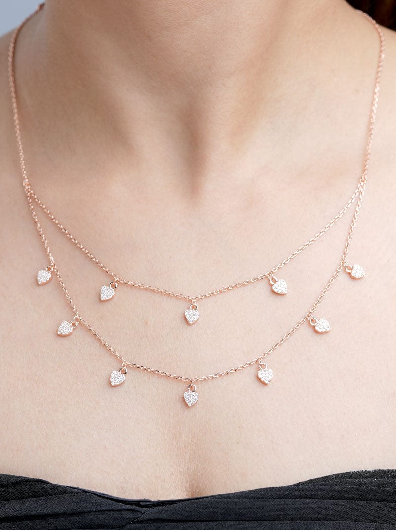 Multi Hearts Pendant Chain