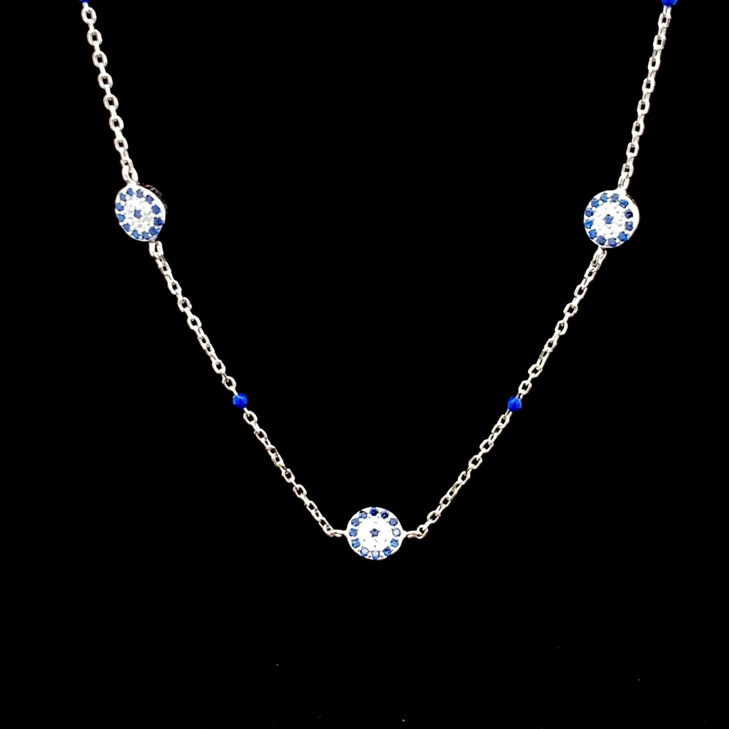 Evil Eye Pendant Chain Silver
