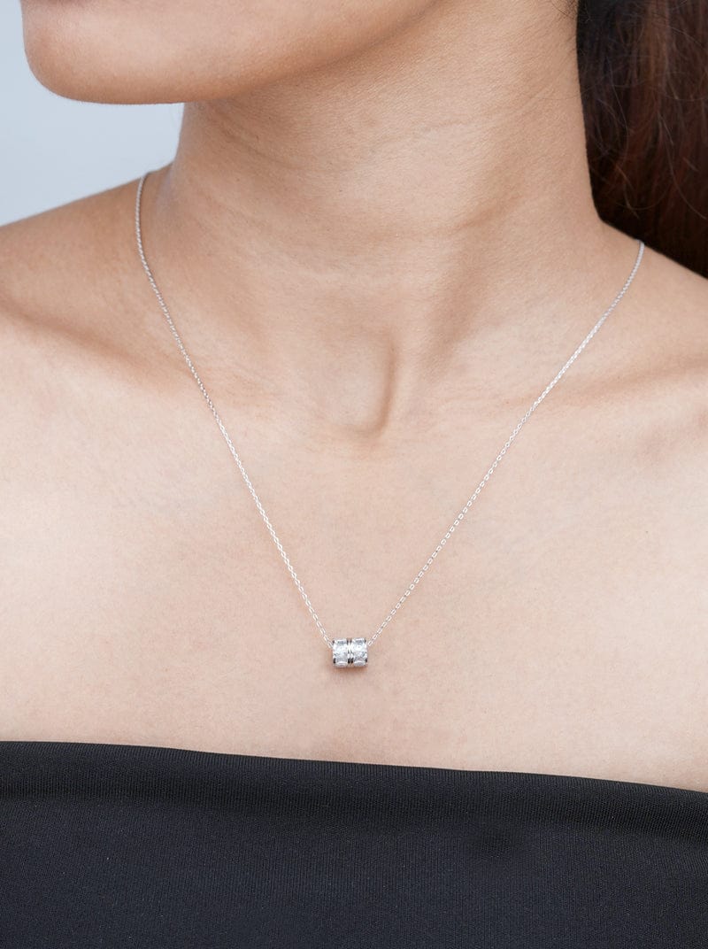 Double Row Zircon Roll Pendant Chain
