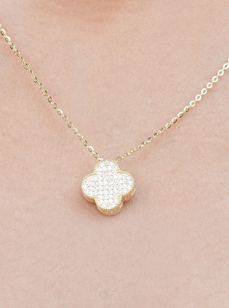 Zircon Clover Pendant Chain