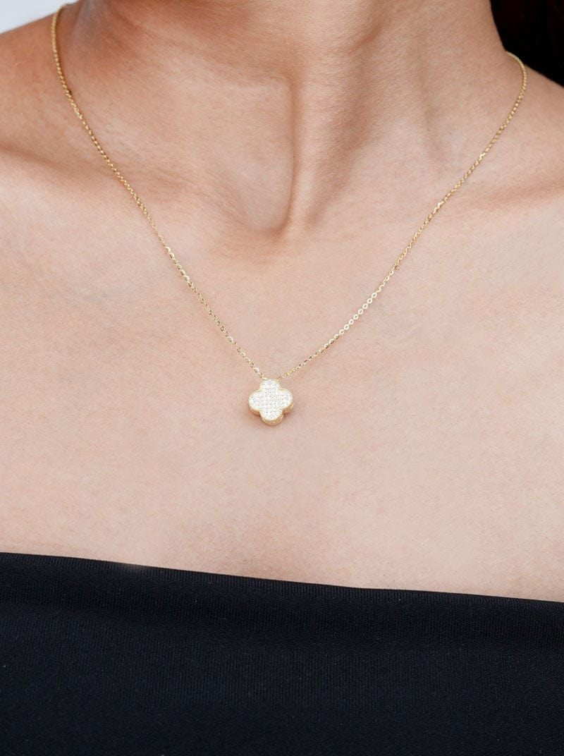 Zircon Clover Pendant Chain