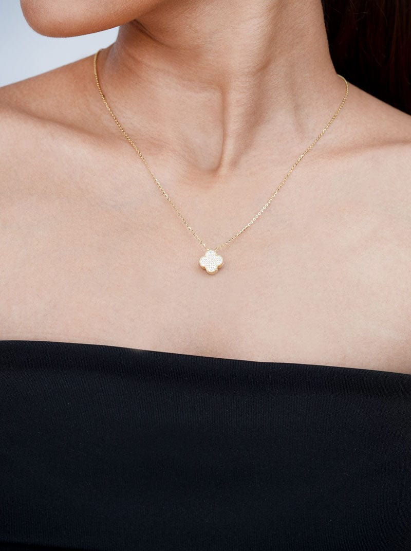 Zircon Clover Pendant Chain