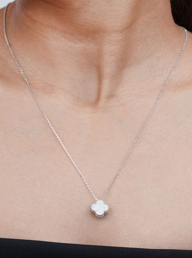 Zircon Clover Pendant Chain