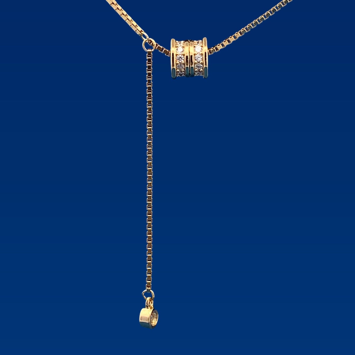 Roll Drop Pendant Chain Gold