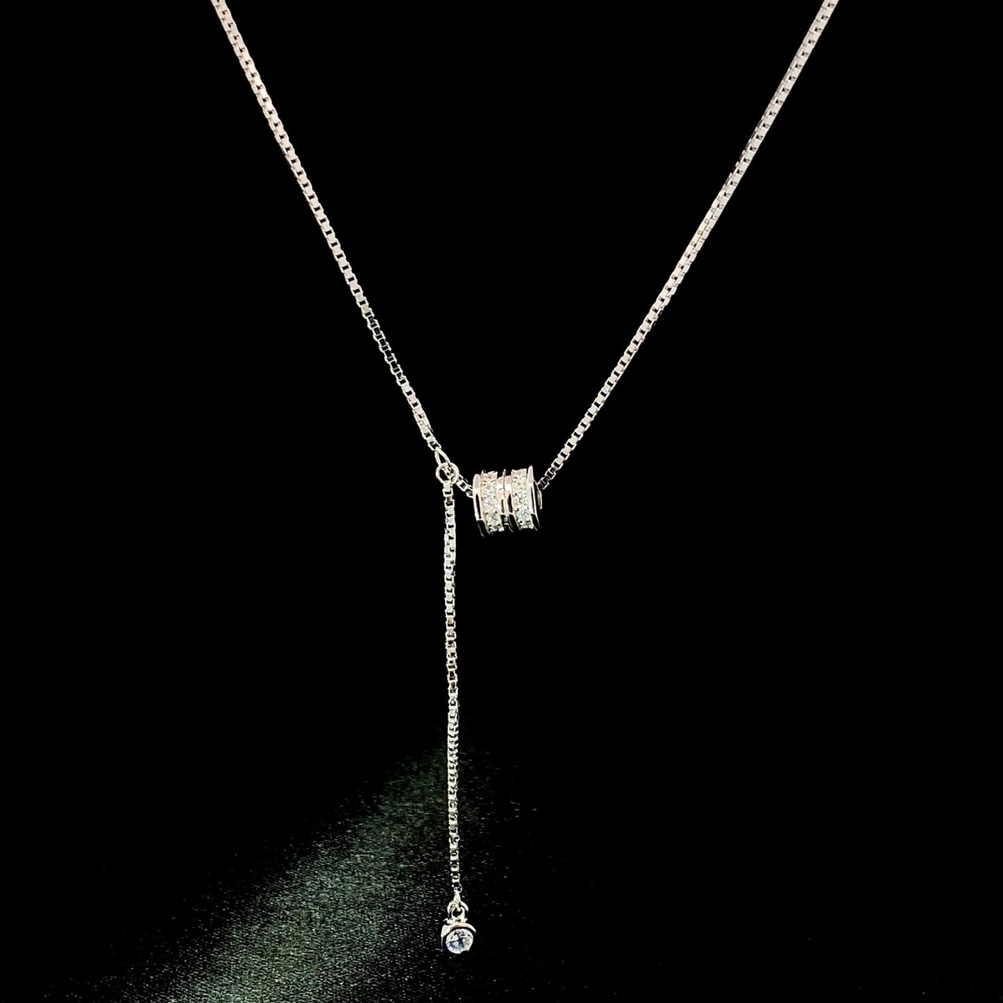 Roll Drop Pendant Chain Silver