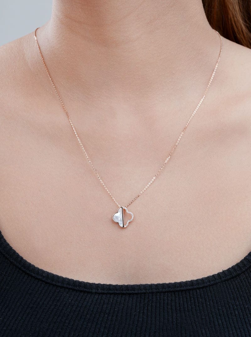 Charming Clover Pendant Chain (Pure Silver)
