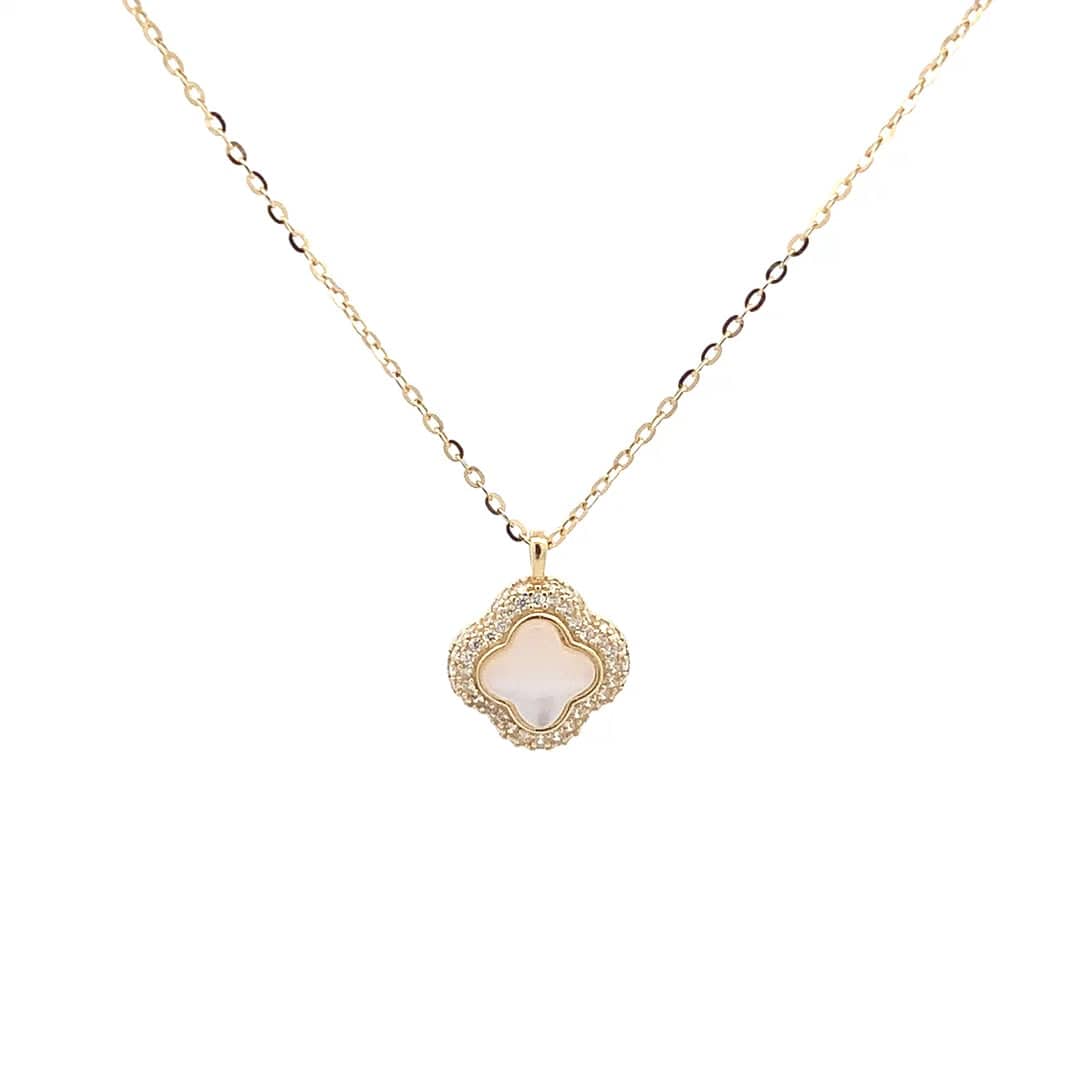 Mystic Clover Pendant Chain (Pure Silver) - Gold