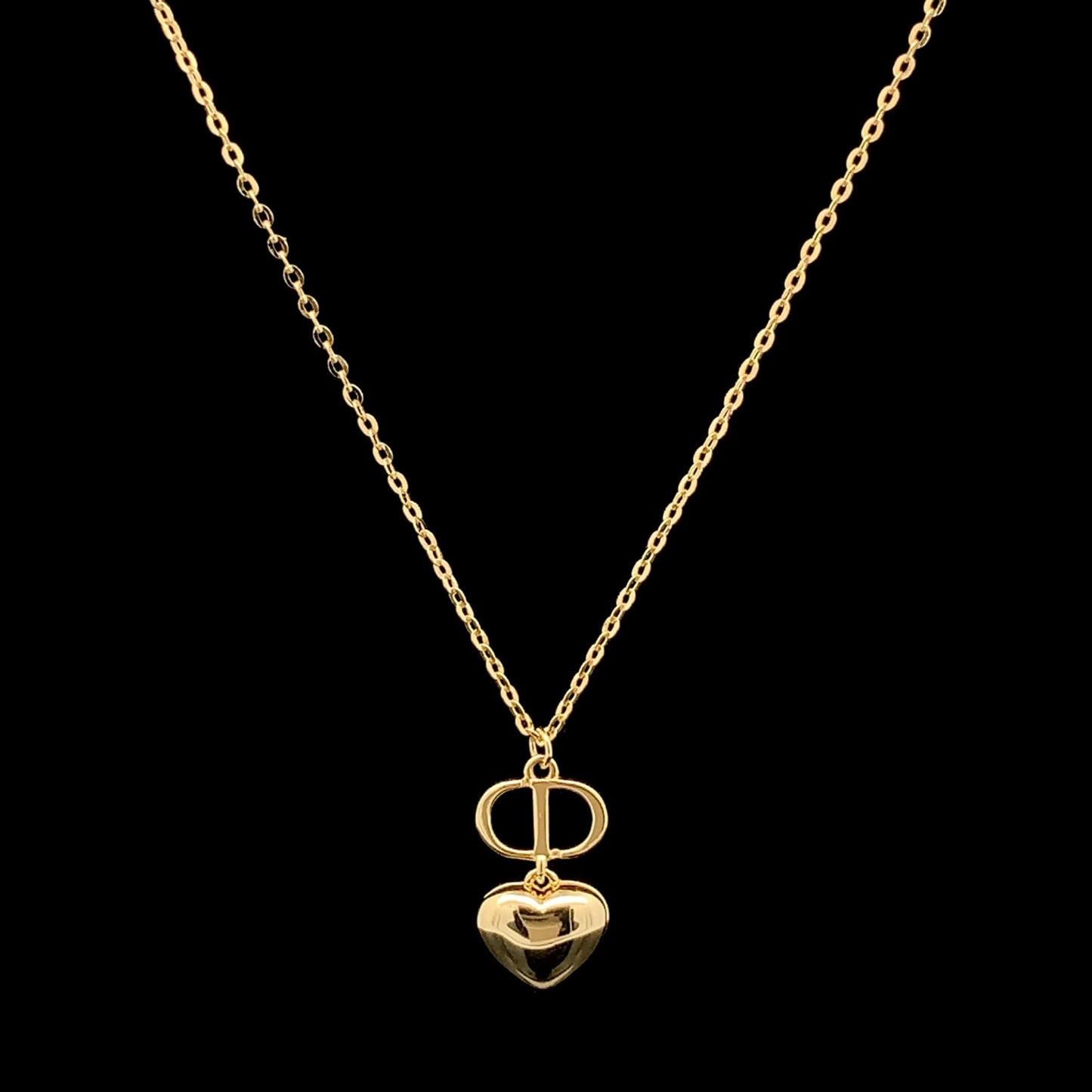 Cherished Heart Pendant Chain Gold