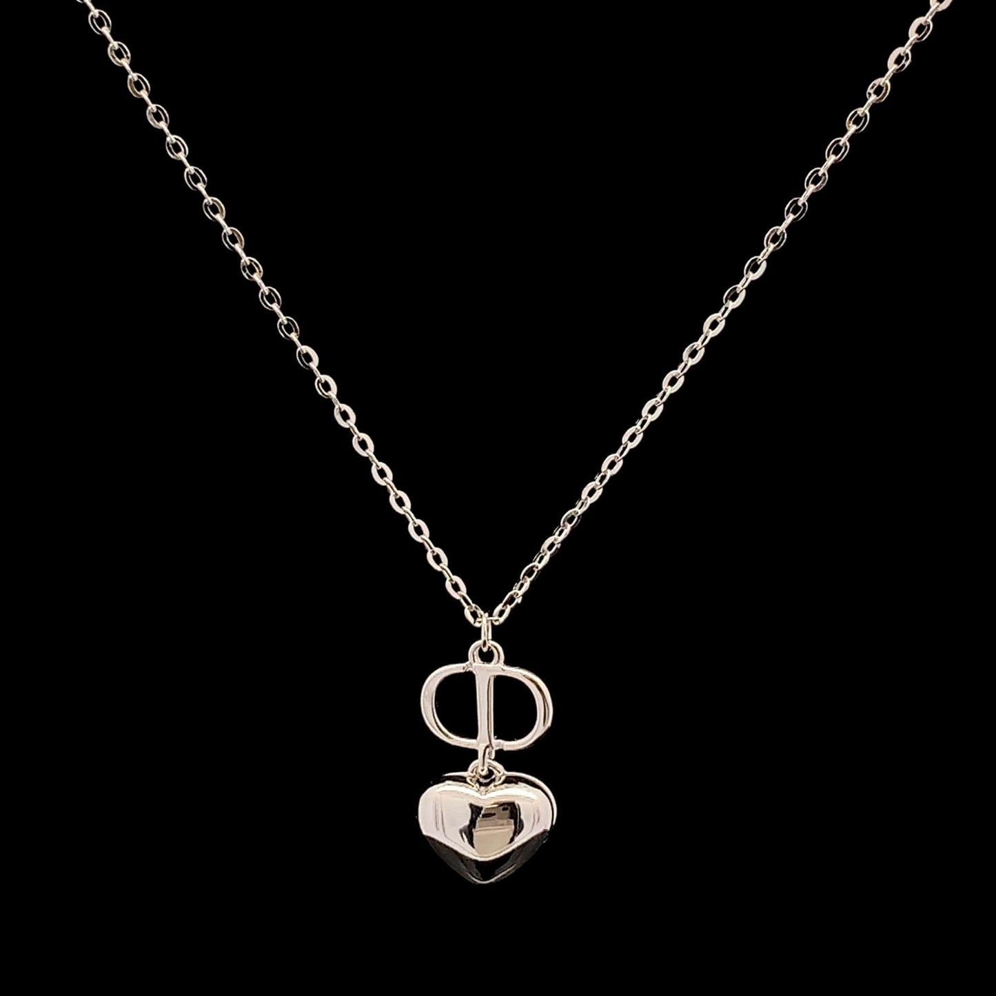 Cherished Heart Pendant Chain Silver