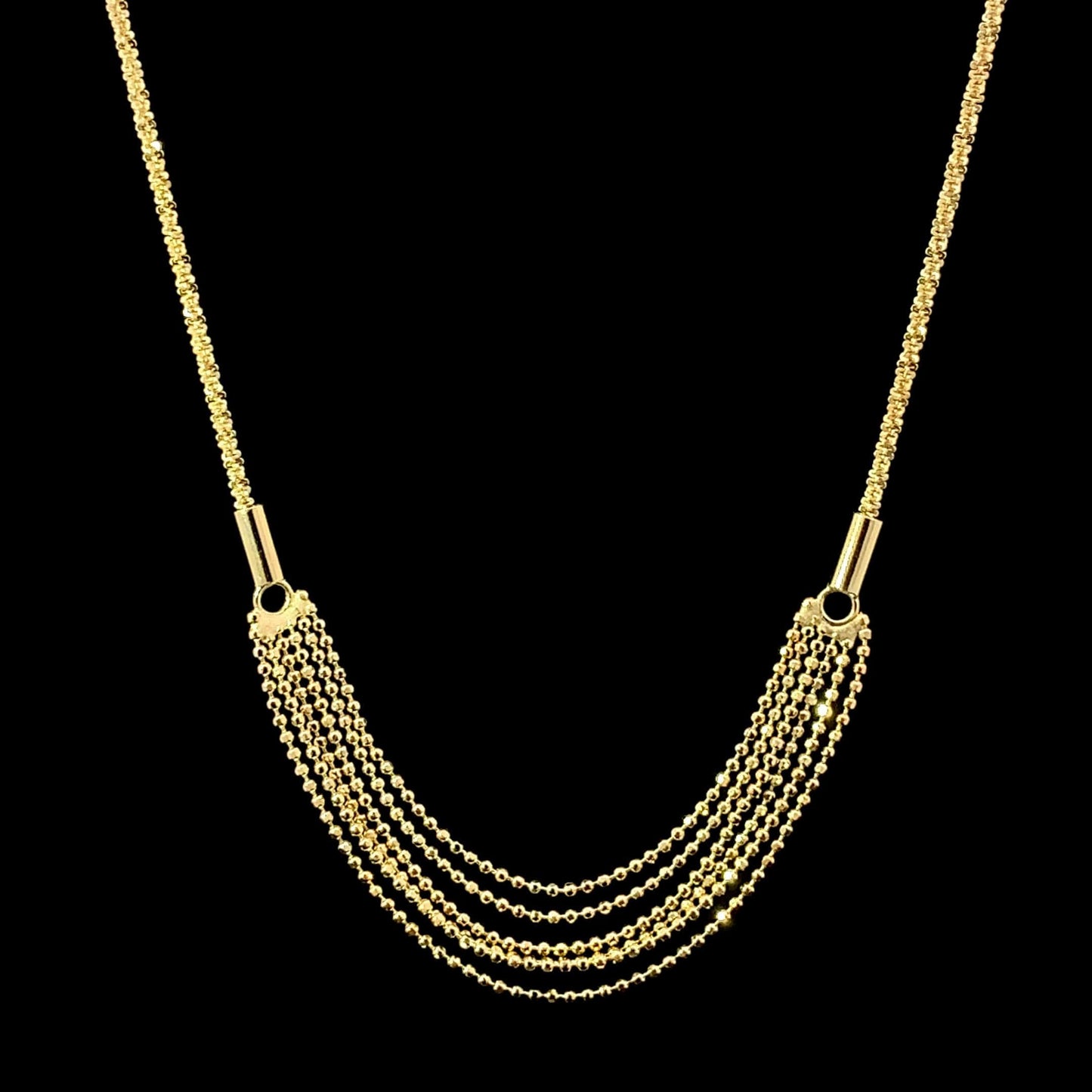 Multi Strand Pendant Chain Gold
