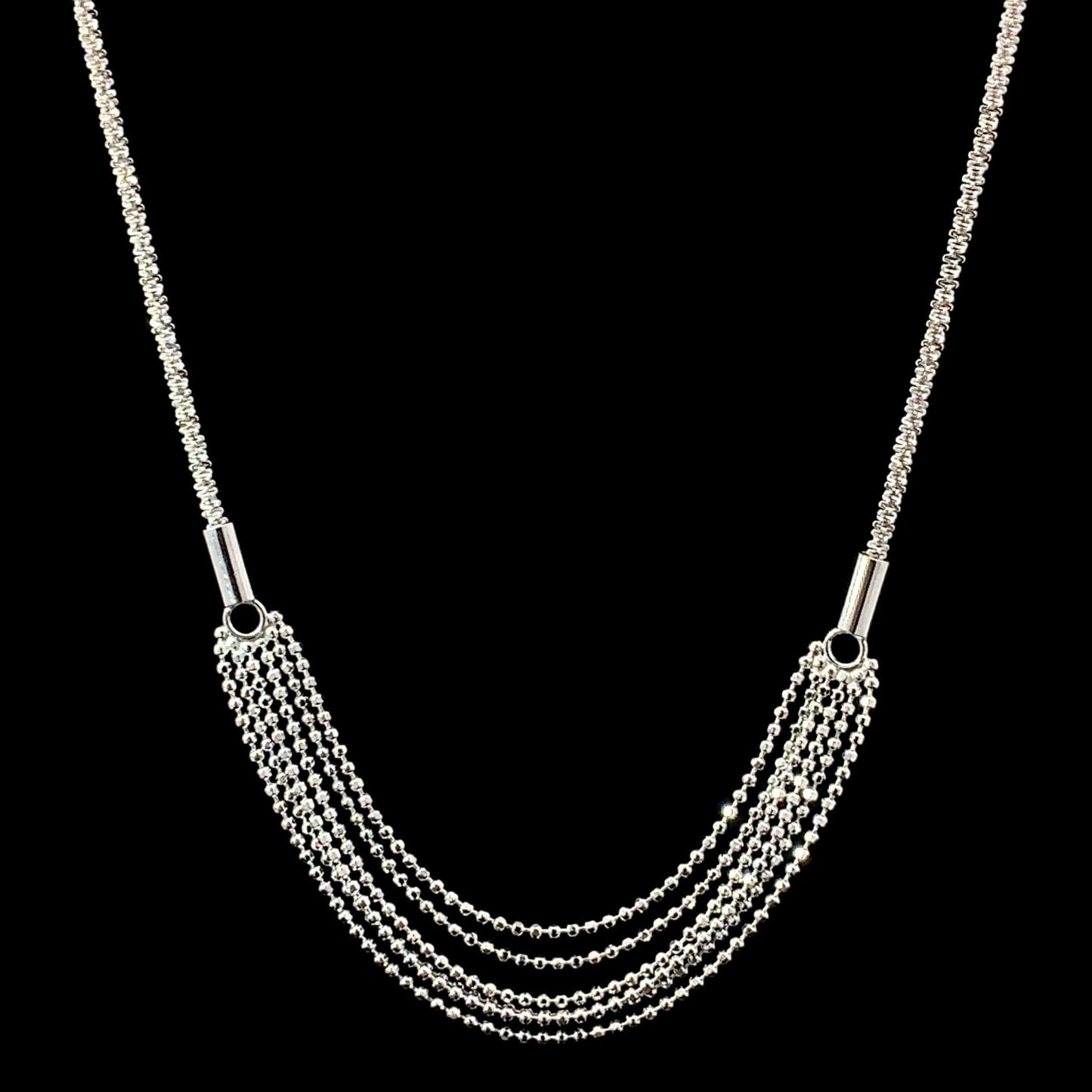 Multi Strand Pendant Chain Silver