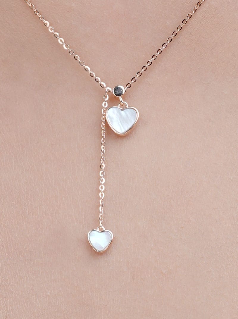 Heart to Heart Drop Pendant Chain (Pure Silver)