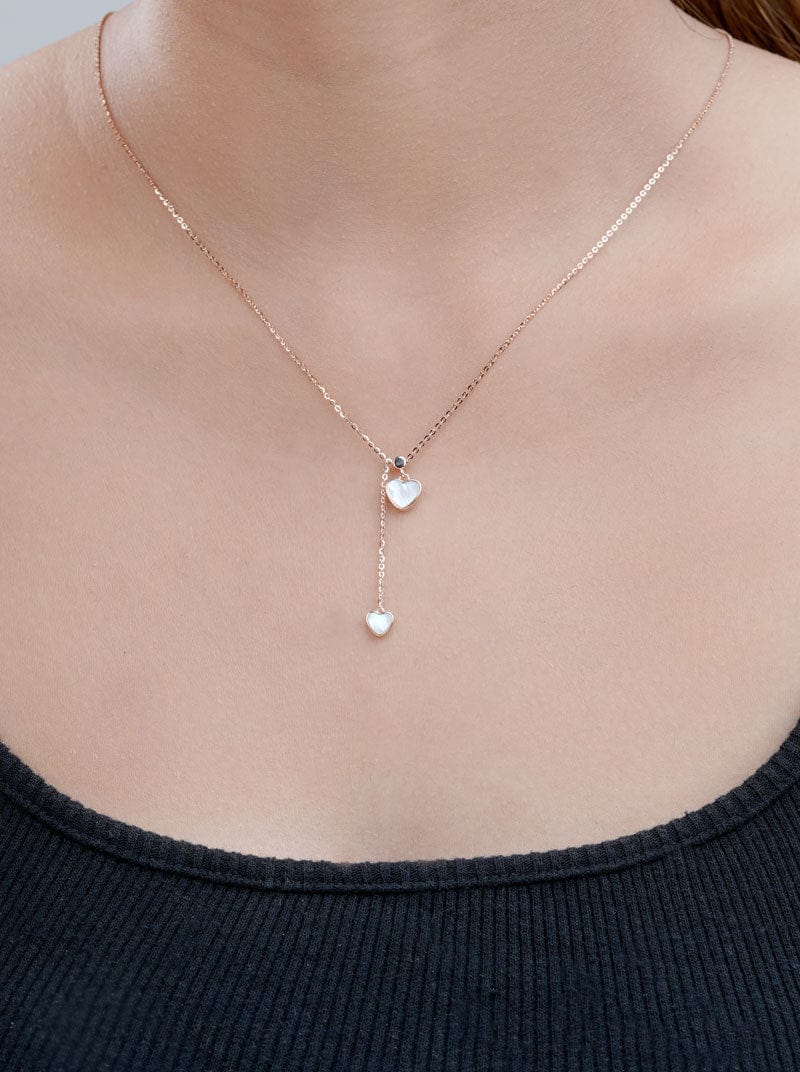 Heart to Heart Drop Pendant Chain (Pure Silver)