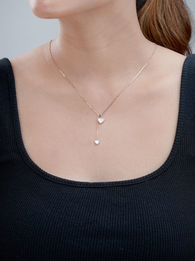 Heart to Heart Drop Pendant Chain (Pure Silver)