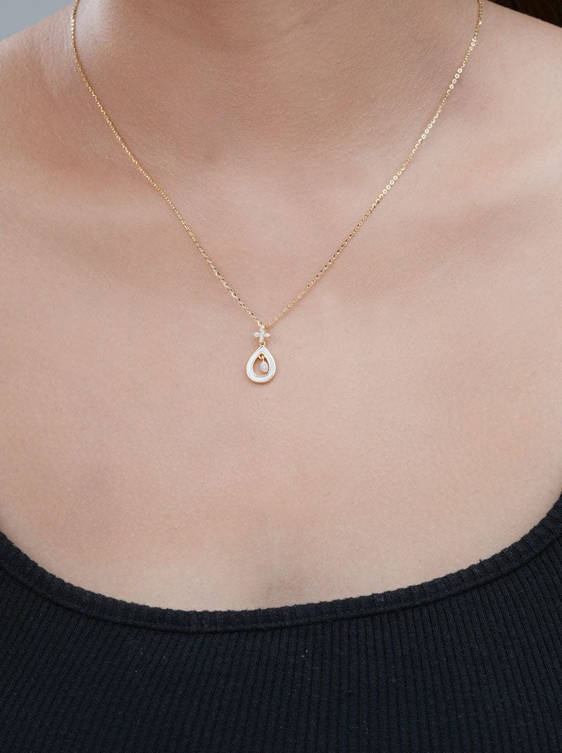 Dancing Teardrop Pendant Chain (Pure Silver)
