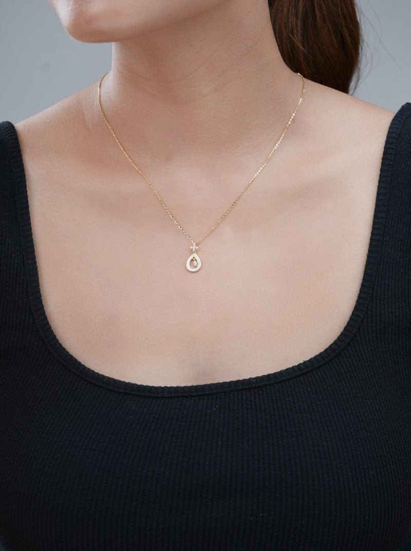 Dancing Teardrop Pendant Chain (Pure Silver)
