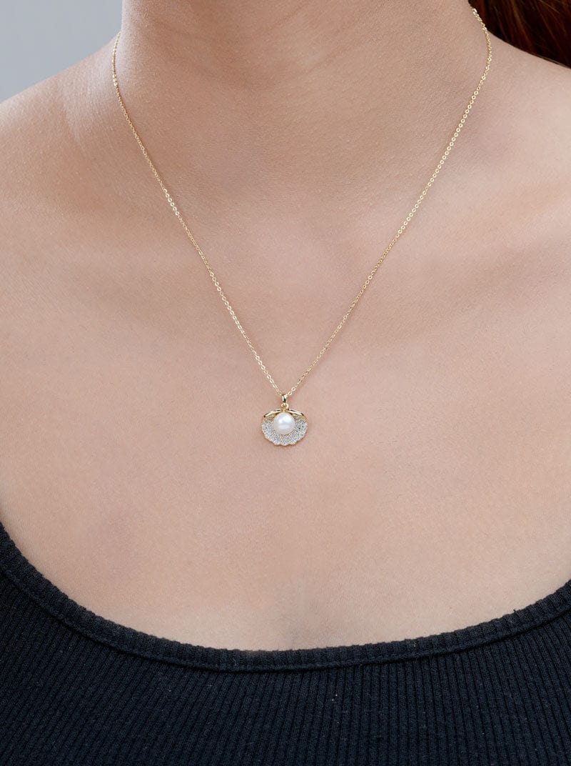 Sea Shell Pearl Pendant Chain (Pure Silver)